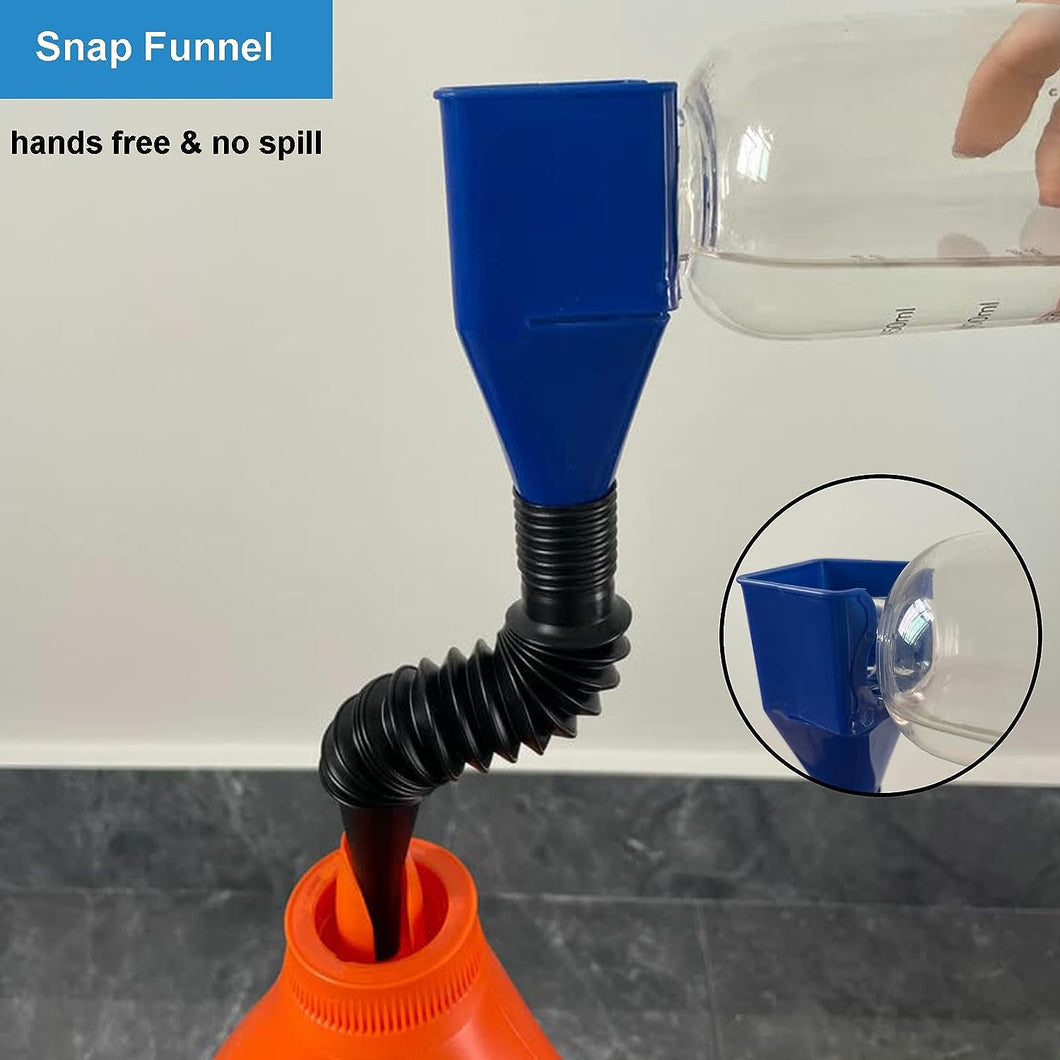 Universal Flexible Draining Oil Snap Plastic Funnel