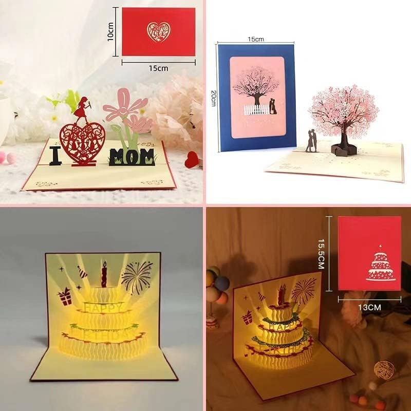 Set of 3 pcs for 3D pop up Birthday / celebrating card