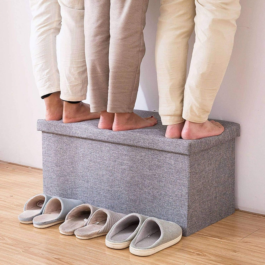 Storage Ottoman, Folding Linen Storage Box